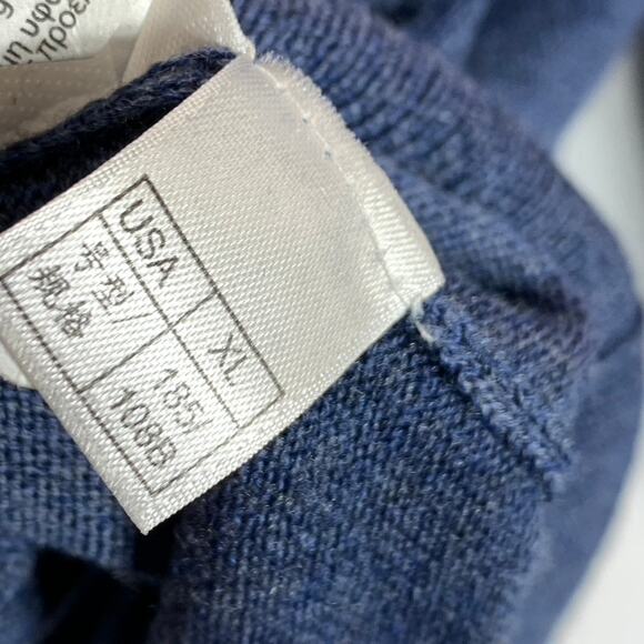 BROOKS BROTHERS Men's Blue Quarter-Zip Saxxon Wool Pullover Sweater SZ XL - Picture 10 of 10